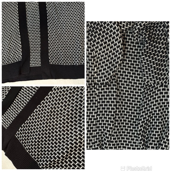 Croft & Barrow Black White Geometric Print Open Flowy Longline Cardigan, size XL - Picture 12 of 16